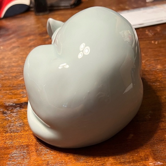 Sleeping Cat Figurine Porcelain Celadon Nemuri Neko Okimono Statue Vtg Japan - Picture 9 of 12